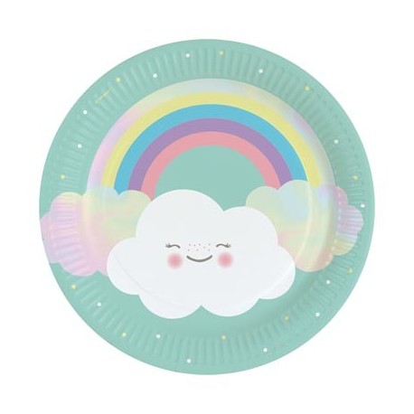 Rainbow & Cloud Paper Plates (pk/8)