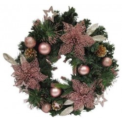 Wreath with Pink Pointsetia 