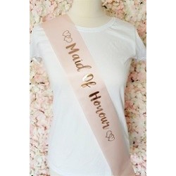 Dusty Pink Maid of Honour Sash (Gold Print)