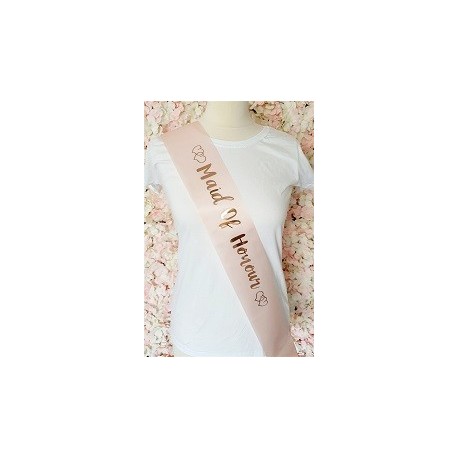 Dusty Pink Maid of Honour Sash (Gold Print)