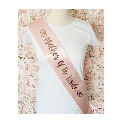Dusty Pink Mother of the Bride Sash (Gold Print)