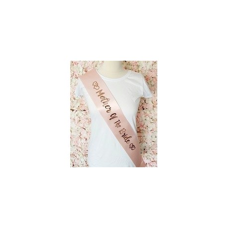 Dusty Pink Mother of the Bride Sash (Gold Print)