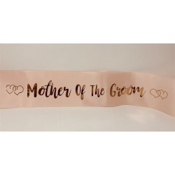 Dusty Pink Mother of the Groom Sash (Gold Print)