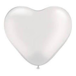 Heart Shape Latex Balloon - White 30cm