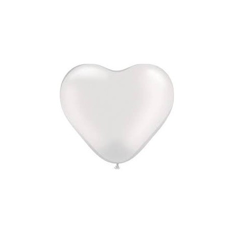 Heart Shape Latex Balloon - White 30cm