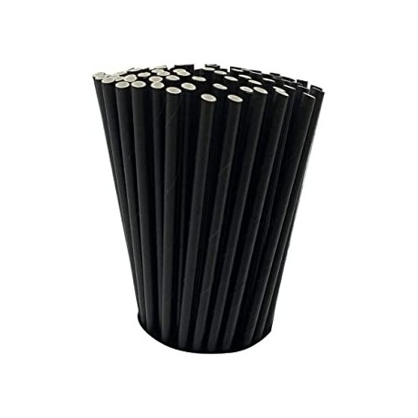 Plain Black paper straws