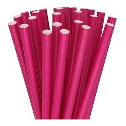 Cerise Pink Paper Straws (25pcs)