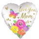 18" Love You Mom Satin Floral foil balloon