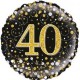 18" Holo Sparkling 40th birthday foil balloon