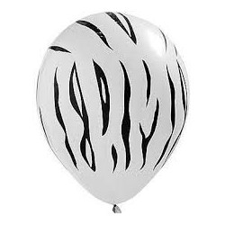 White Zebra print latex balloon 