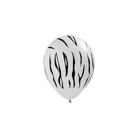 White Zebra print latex balloon 