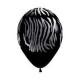 Black Zebra print latex balloon 