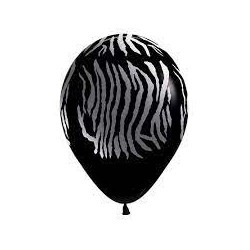 Black Zebra print latex balloon 