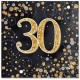 Black Fizz Black & Gold 30th Birthday serviettes