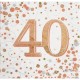 Sparkling Fizz Rose Gold 40th Birthday Serviettes