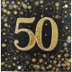 Sparkling Fizz Black & Gold 50th Birthday Serviettes (pk/16)