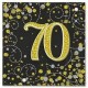 Sparkling Fizz Black & Gold 70th Birthday Serviettes (pk/16)
