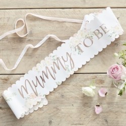 Floral Rose Gold Mummy to Be Sash| Baby Shower party supplies 