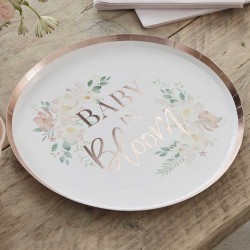 Baby in Bloom - Floral Foiled Plate (pk/8)