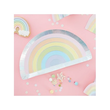 Pastel Rainbow Plates 