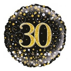 18" Holo Sparkling 30th birthday foil balloon