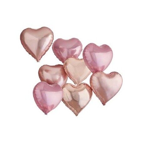 Blush Hen Customisable Heart foil balloons