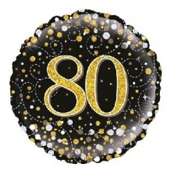 18" Sparkling Fizz 80th Birthday Foil Balloon