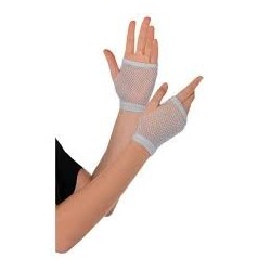 Pastel Blue short fishnet fingerless gloves (1 pair)