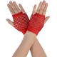 Red short fishnet fingerless gloves (1 pair)