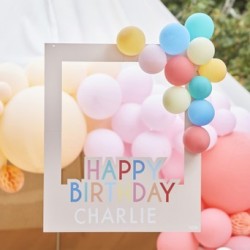 Customisable Happy Birthday Photo Booth Frame with Balloons