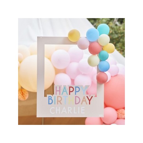 Customisable Happy Birthday Photo Booth Frame with Balloons