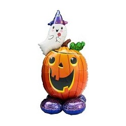 Airloonz Pumpkin and Ghost Foil Balloon (71cm x 139cm)