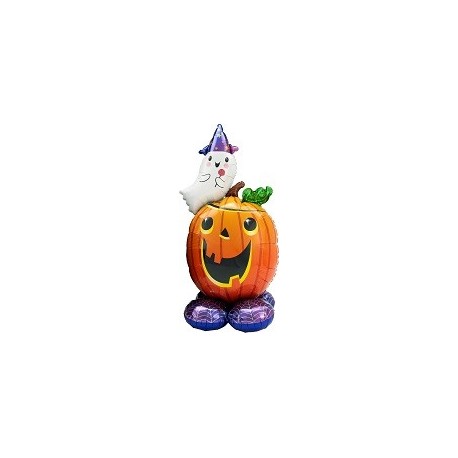 Airloonz Pumpkin and Ghost Foil Balloon (71cm x 139cm)