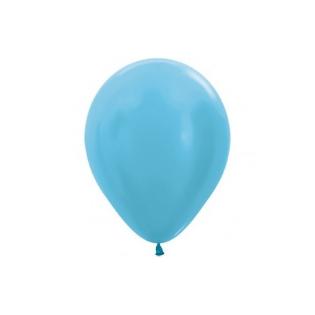 Satin Pearl Caribbean Blue Balloons - Inflate your balloons in store. 