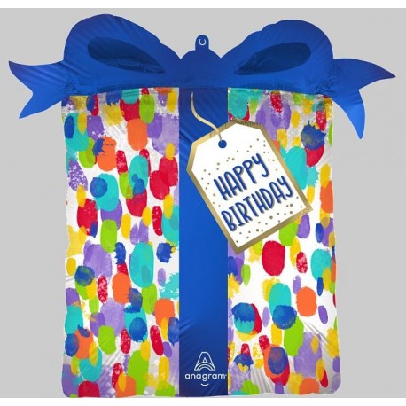 Supershape Painterly Dots Birthday Foil Balloon