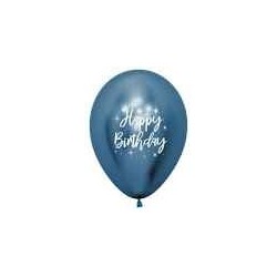 Happy Birthday Radiant Chrome Latex Balloon 