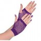 Purple short fishnet fingerless gloves (1 pair)
