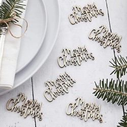 Wooden Merry Christmas Table Confetti