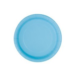 Plain Dessert Plates - Pastel Blue (pk/8)