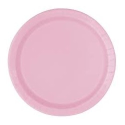 Plain Lunch Plates - Pastel Pink (pk/8)
