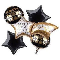 Happy New Year Foil balloon Bouquet (5pcs)