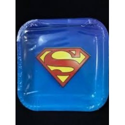 9" Superman Square Plates (pack of 10)