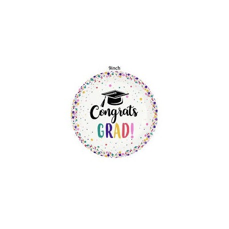 Congrats Grad paper Plates (pk/10)