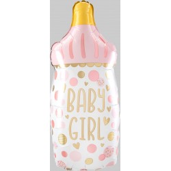Baby Girl Bottle Supershape Foil Balloon
