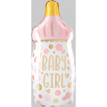 Baby Girl Bottle Supershape Foil Balloon