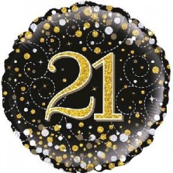 18" Black Fizz 21st Birthday foil balloon