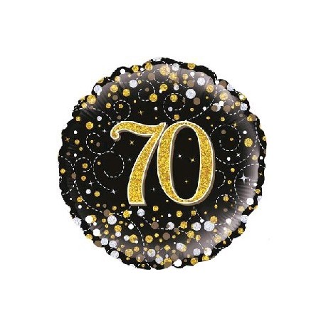 18" Black Fizz 70th Birthday Foil Balloon