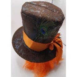 Mad Hatter hat with Orange Hair