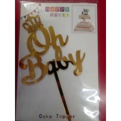 Oh Baby Cake Topper (Gold)
