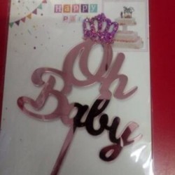 Oh Baby Cake Topper (Rose Gold)